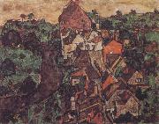 Egon Schiele Krumau Landscape oil painting on canvas